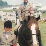 Two young girls at a horse show