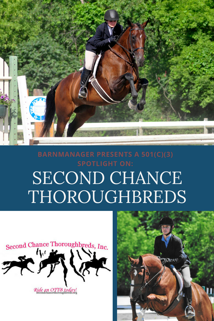 Second Chance Thoroughbred - user of BarnManager for barn management software and equine management software